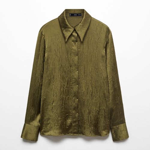 Green Satin Textured Shirt - Mango - Modalova