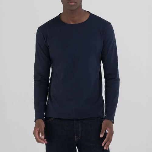 Navy Long Sleeved Cotton T-Shirt - Replay - Modalova