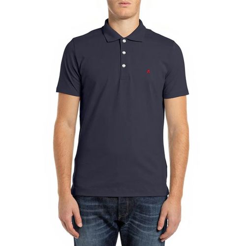 Navy Embroidered Logo Polo Shirt - Replay - Modalova