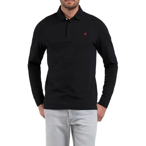 Black Long Sleeve Polo Shirt - Replay - Modalova