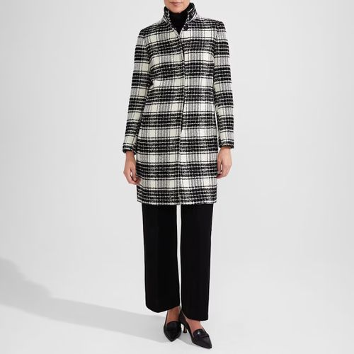 Black Dani Check Wool Blend Coat - Hobbs London - Modalova