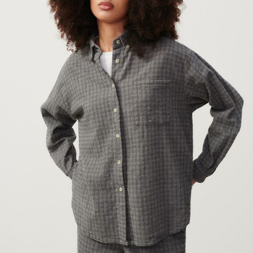 Grey Cotton Waffle Shirt - American Vintage - Modalova