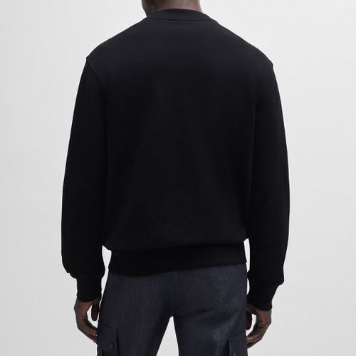 Black Crew Neck Cotton Sweatshirt - BOSS - Modalova