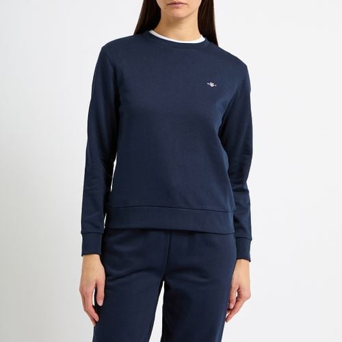 Navy Shield Logo Crew Neck Sweatshirt - Gant - Modalova