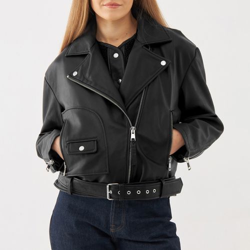 Oversized Leather Biker Jacket - Bolongaro Trevor - Modalova