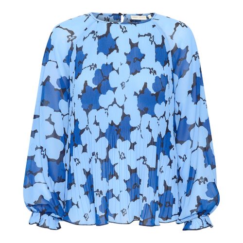 Blue Printed Keyhole Blouse - Inwear - Modalova