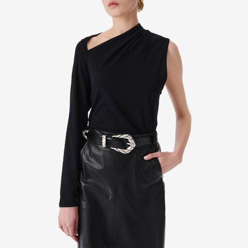 Black Asymmetric Gathered Top - IRO - Modalova