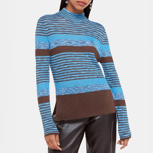 Blue/Brown Stripe Knitted Top - WHISTLES - Modalova