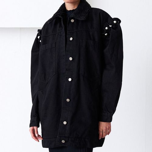 Black Denim Oversized Jacket - Mother Of Pearl - Modalova