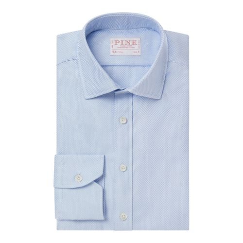 Blue Jacquard Slim Fit Cotton Shirt - Thomas Pink - Modalova