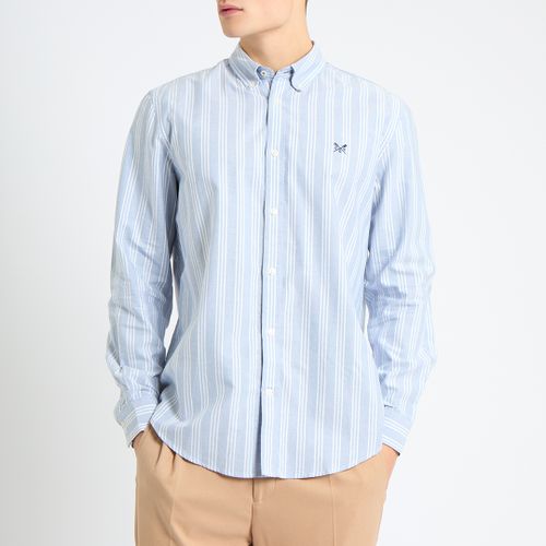 Blue Striped Cotton Oxford Shirt - Crew Clothing - Modalova