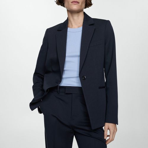 Dark Fitted Suit Jacket - Size 4 - Mango - Modalova