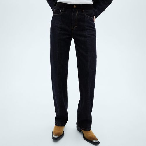 Dark High Waist Straight Jeans - Size 12 - Mango - Modalova