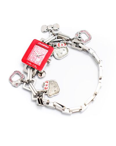 Women's Quartz Analog Steel Case Watch with Red Dial - Chronotech - Modalova