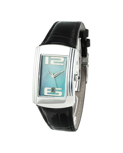 Unisex Quartz Analog Steel Case Watch with Blue Dial - Chronotech - Modalova