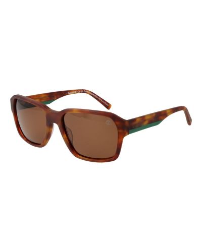 Men's Polarized Square Acetate Sunglasses with Orange Lenses - Timberland - Modalova