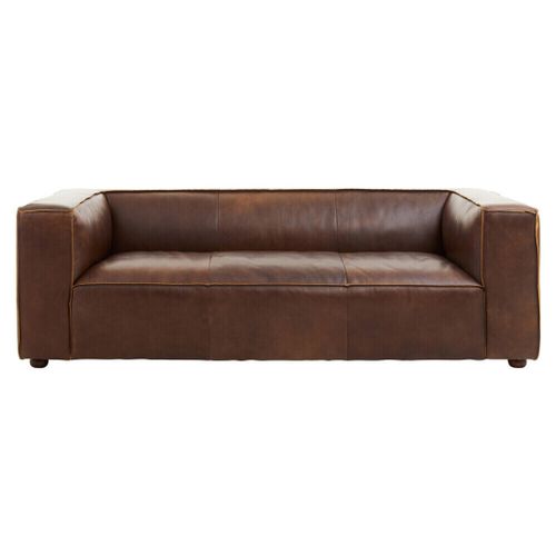 King Three Seater Mexico Leather Sofa - Size One Size - Premier Housewares - Modalova