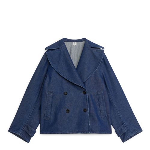 Blue Double Breasted Denim Jacket - ARKET - Modalova