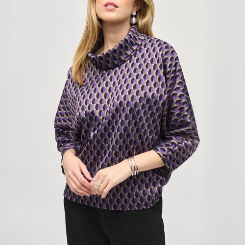 Indigo Printed High Neck Blouse - Joseph Ribkoff - Modalova