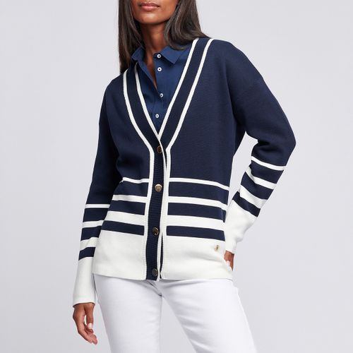 White Colourblock Cotton Cardigan - U.S. Polo Assn. - Modalova