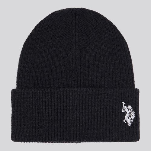 Black Signature Badge Knit Beanie - U.S. Polo Assn. - Modalova