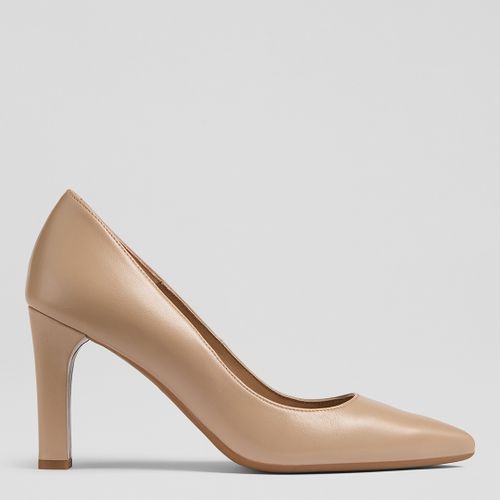 Tan Tess Leather Heeled Court Shoes - L K Bennett - Modalova