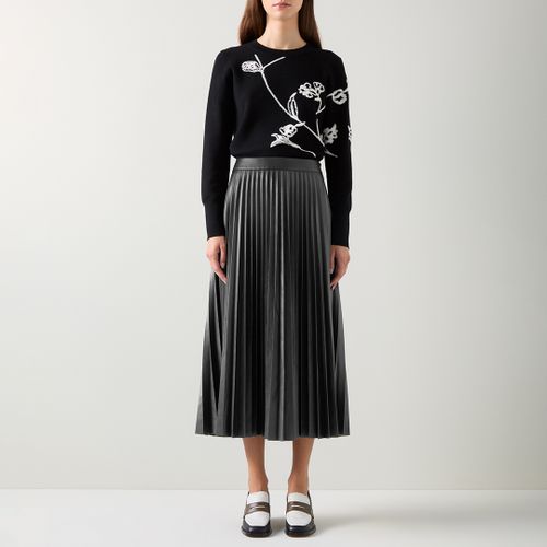 Faux Leather Pleated Midi Skirt - L K Bennett - Modalova