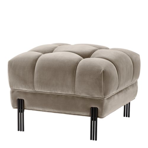 Sienna Stool Savona Greige Velvet - Eichholtz - Modalova