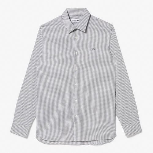 Black/ Checked Embroidered Shirt - Lacoste - Modalova