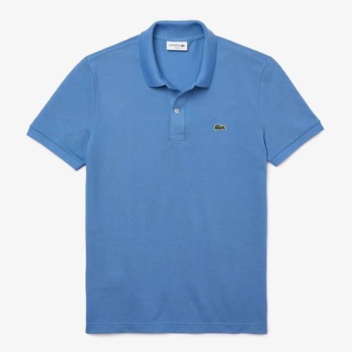 Mid Blue PiquÃ© Cotton Polo Shirt - Lacoste - Modalova