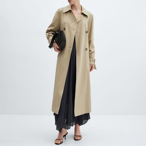 Double-Breasted Cotton Trench Coat - Mango - Modalova