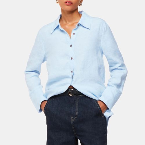 Light Blue Linen Relaxed Fit Shirt - WHISTLES - Modalova