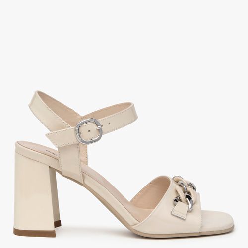 Beige Leather Heeled Sandals - NeroGiardini - Modalova