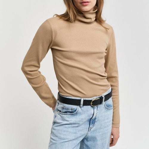 Slim Ribbed Turtleneck Long Sleeve Top - Gant - Modalova