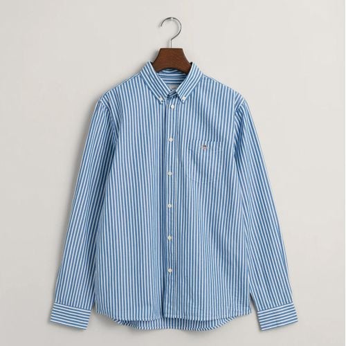 Striped Shield Button Down Poplin Shirt - Gant - Modalova