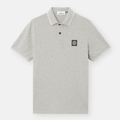 Grey Pique Cotton Polo Shirt - Stone Island - Modalova