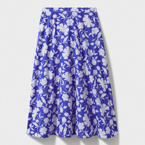 Electric Blue Printed Midi Skirt - Crew Clothing - Modalova