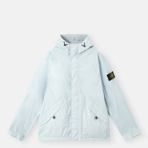 Blue Water Resistant Hooded Jacket - Stone Island - Modalova