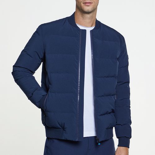 Navy Quilted Bomber Jacket - Hackett London - Modalova