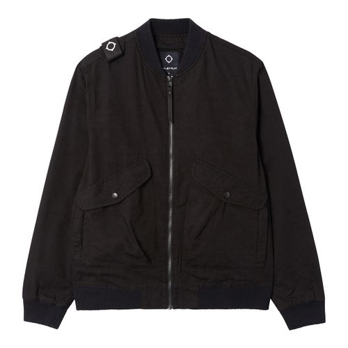 Black Cotton Bomber Jacket - Ma Strum - Modalova