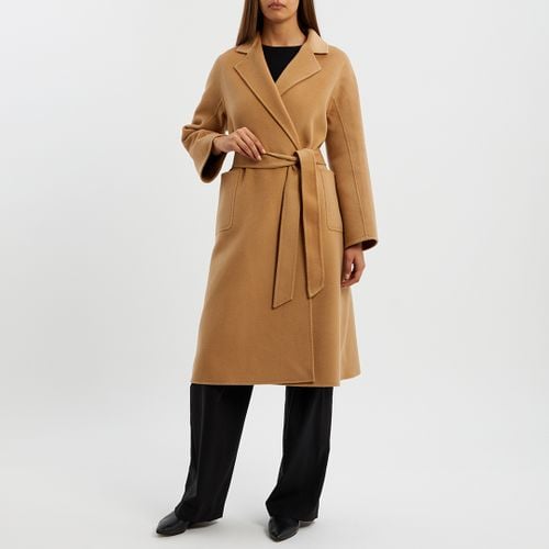 Camel Cashmere Blend Wrap Coat - No Eleven - Modalova