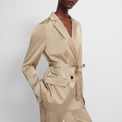 Champagne Double Breasted Belted Jacket - Theory - Modalova