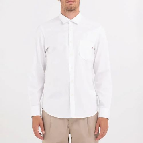 White Chest Pocket Cotton Shirt - Replay - Modalova