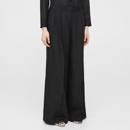 Low Rise Pleated Linen Trousers - Theory - Modalova