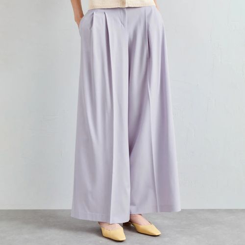 Lilac Low Rise Pleated Wool Blend Trousers - Theory - Modalova