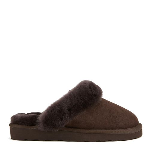 Espresso Mool Suede Sheepskin Slippers - Australia Luxe Collective - Modalova