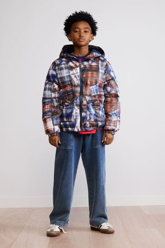 Quilted check coat - BLUE - 3/4 - Desigual - Modalova
