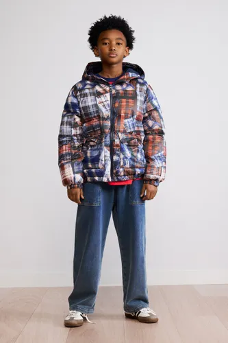 Quilted check coat - BLUE - 7/8 - Desigual - Modalova