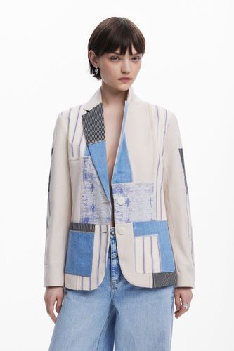 Patchwork blazer - WHITE - L - Desigual - Modalova