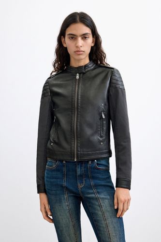 Jacket Leather Effect - BLACK - XS - Desigual - Modalova